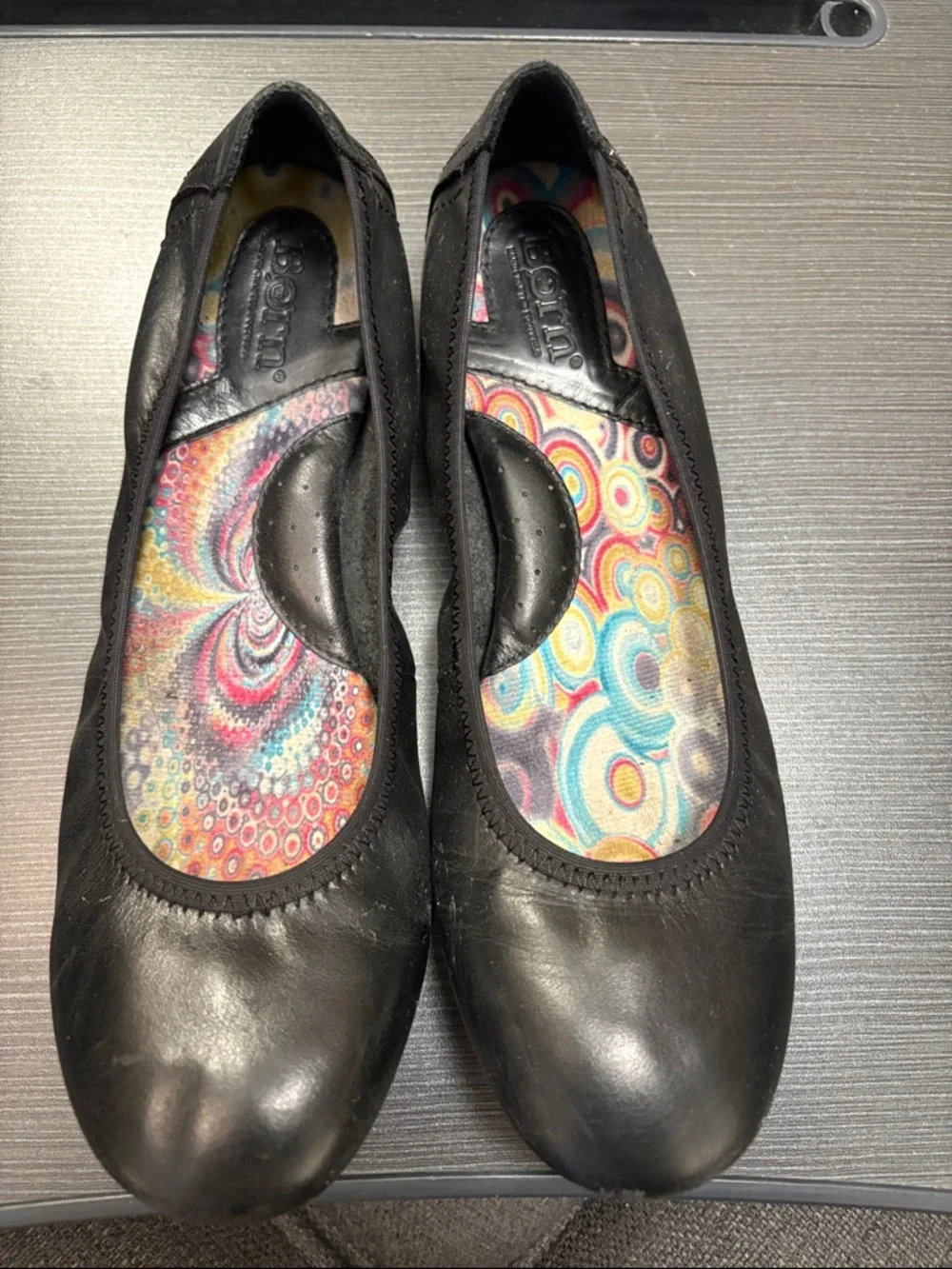 Born Black Women's Leather Ballet Flats - Picture 1 of 7